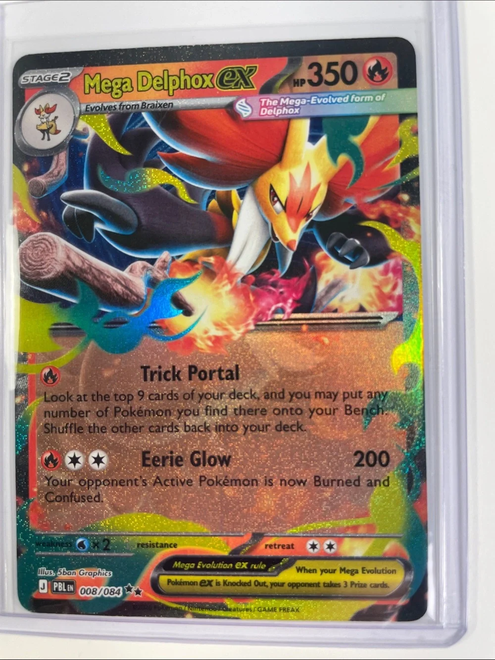Mega Delphox EX Pokémon Card - Red, Orange Holographic